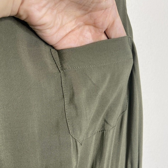 Anthropologie EDME & ESYLLTE Freya Color Block Green and Black Dress S - Picture 4 of 14